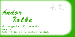 andor kolbe business card